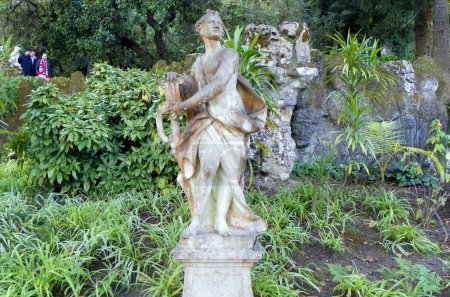 Portugal, Sintra, Quinta da Regaleira, statue of Orpheus