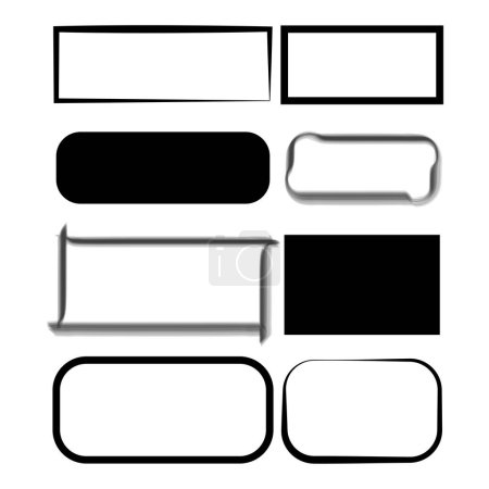 rectangles brosse cadre noir. Texture brosse. Bannière en tableau. Illustration vectorielle. image de stock. SPE 10.