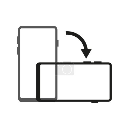 Illustration for Rotate phone icon. Linear illustration. Single line. Vector illustration. Stock image. EPS 10. - Royalty Free Image