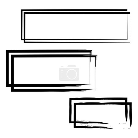Téléchargez les illustrations : Brosse rectangles cadres. Illustration vectorielle. Image de stock. SPE 10. - en licence libre de droit