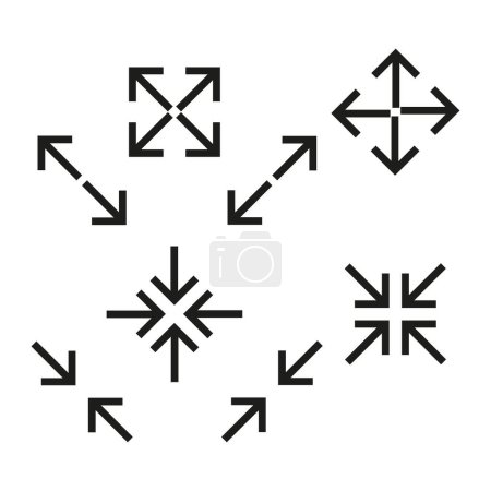 Ilustración de Flechas modernas diferentes. Recargar símbolo. conjunto de iconos de línea. Ilustración vectorial. Imagen de archivo. EPS 10. - Imagen libre de derechos
