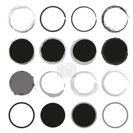 brush circles. Round shape. Grunge texture. Vector illustration. stock image. EPS 10.