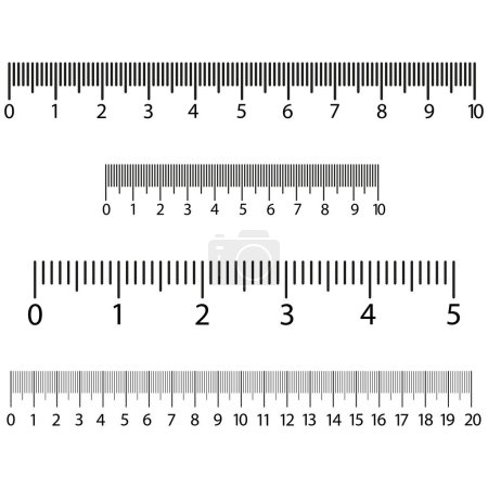 Illustration for Black ruler scale. Graphic element. Vector illustration. stock image. EPS 10. - Royalty Free Image