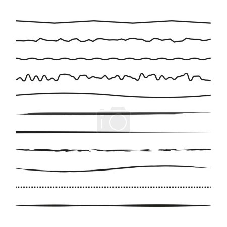 Illustration for Lines marker by hand. underline, emphasis set. Vector illustration. Stock image. EPS 10. - Royalty Free Image