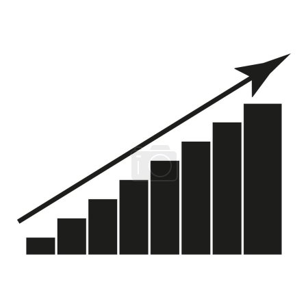 Ilustración de Growth chart sign. Profit arrow. Economy design. Graph columns arrow icon. Vector illustration. EPS 10. - Imagen libre de derechos