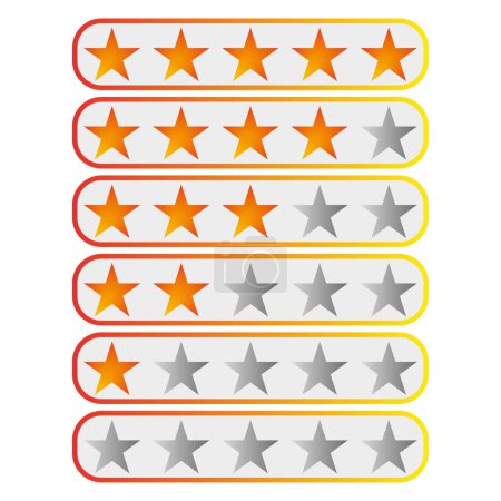 Illustration for Stars score. Customer review rating. Star icon. Vector illustration. EPS 10. - Royalty Free Image