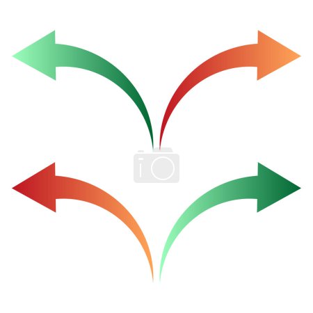 Illustration for Colored arrows left right. Vector illustration. EPS 10. - Royalty Free Image