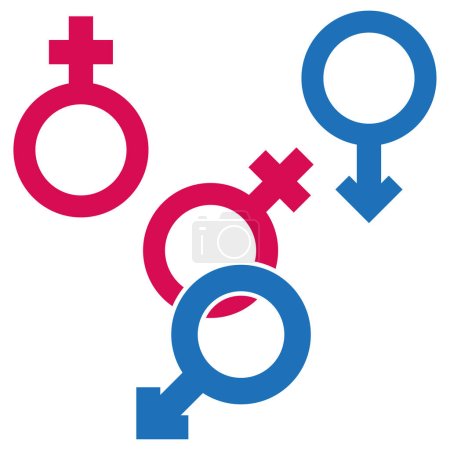 Red blue gender signs. Vector illustration. EPS 10.