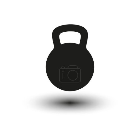 Illustration for Black kettlebell icon. Sports symbol. Vector illustration. EPS 10. - Royalty Free Image