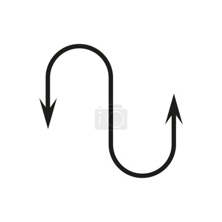 Ilustración de Icono abstracto con la flecha en zigzag. Flecha de beneficio. Ilustración vectorial. EPS 10. - Imagen libre de derechos