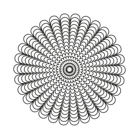 Téléchargez les illustrations : Ligne de pétales cercle moderne. Forme géométrique abstraite ronde. Illustration vectorielle. SPE 10. - en licence libre de droit