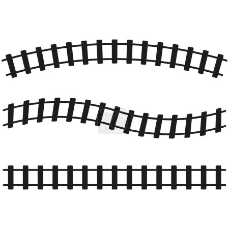 Colección abstracta con piezas ferroviarias. Logo de la línea de construcción. Ilustración vectorial. EPS 10.