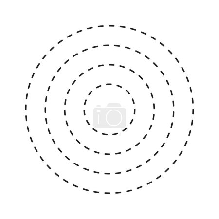 Dashed line circles. Round shape. Geometric pattern. Vector illustration. EPS 10.