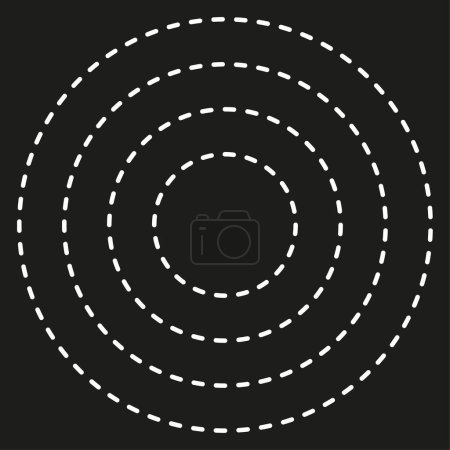 Illustration for Dashed line circles. Round shape. Geometric pattern. Vector illustration. EPS 10. - Royalty Free Image