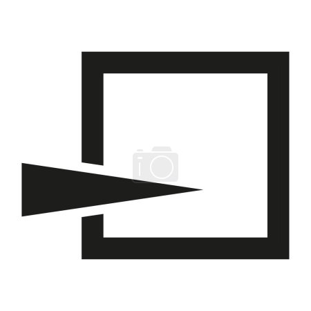 Illustration for Generic icon with square penetrated by a line, triangle. Vector illustration. EPS 10. - Royalty Free Image