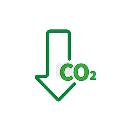 Illustration for Reducing CO2 emissions icon vector stop climate change sign for graphic design, logo, website. Vector illustration. EPS 10. - Royalty Free Image