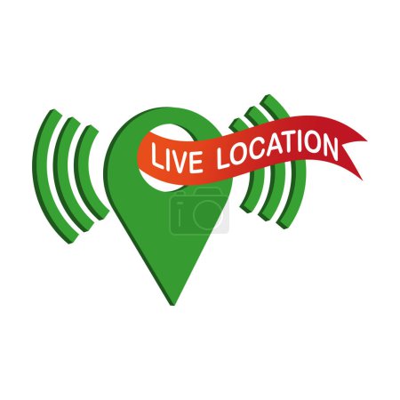 Illustration for Green Pin location. Live location. Pin location. Tracking position. Vector illustration. EPS 10. - Royalty Free Image