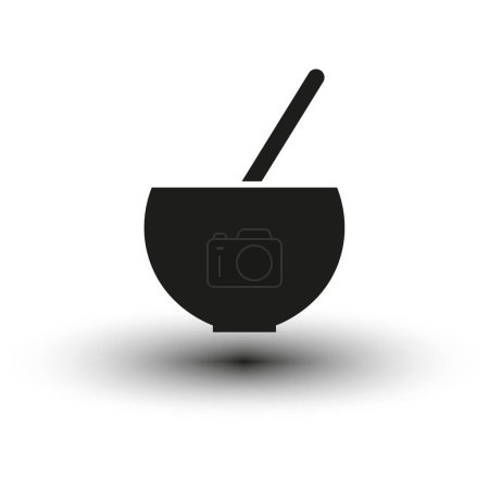 Illustration for Bowl with stick icon. Vector illustration. EPS 10. - Royalty Free Image
