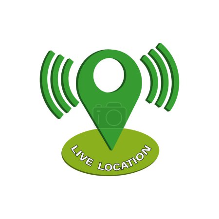 Illustration for Live location. Pin location. Tracking position. Vector illustration. Stock image. EPS 10. - Royalty Free Image