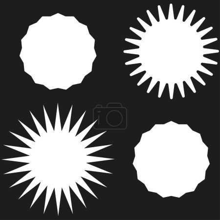 Illustration for Starburst, sunburst price tag, label icon with blank, empty space. Price flash button, pin shape. Vector illustration. EPS 10. - Royalty Free Image