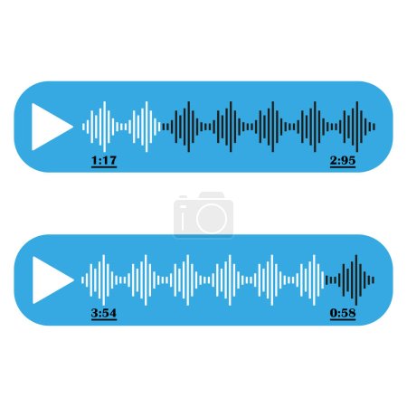 Sprachnachrichten-Symbole. Lautsprecher-Ikone. Audio radio app. Vektorillustration. Archivbild.