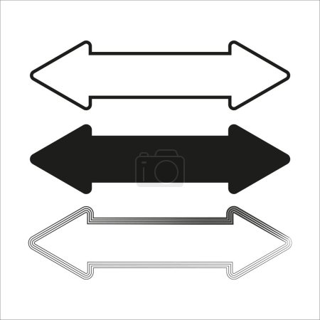 Illustration for Double arrow icon. Dual sign. Navigator button. Cursor symbol. Simple flat design. Vector illustration. Stock image. - Royalty Free Image