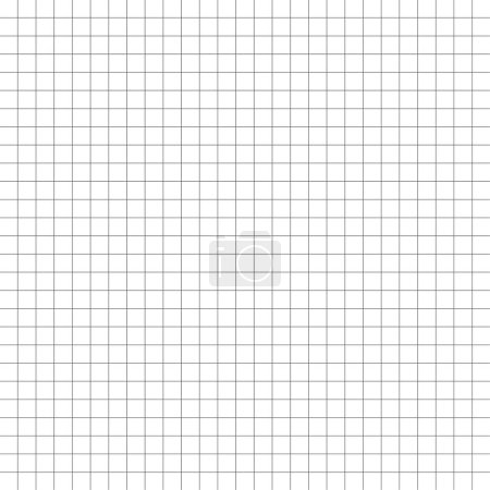 Cuadrícula de cuadrados sin costura y repetible, malla, gráfico, patrón de papel de trazado, enrejado regular, rejilla, enrejado y parrilla con líneas delgadas. Ilustración vectorial. EPS 10.