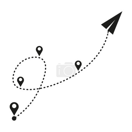 Illustration for Paper plane icon, sending message sign, direct message button, airplane on the sky. Vector illustration. EPS 10. - Royalty Free Image