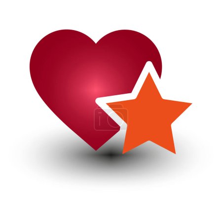 Illustration for Add to favorites icon. Heart with Star. vector illustration. EPS 10. - Royalty Free Image