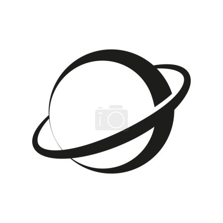 Planeta Saturno con sistema de anillos planetarios icono de vector plano para aplicaciones y sitios web de astronomía. Ilustración vectorial. Imagen de archivo. EPS 10.