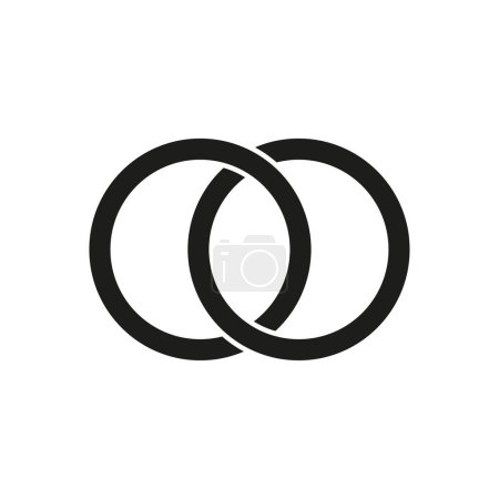Illustration for Interlocking circles, rings contour. Circles, rings concept icon. Vector illustration. stock image. EPS 10. - Royalty Free Image