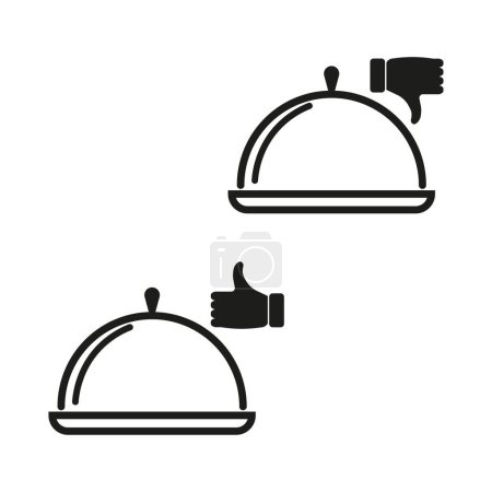 Illustration for Food like or dislike icon, critic or review culinary, restaurant feedback, catering guide, evaluation or cook reputation. Vector illustration. stock image. EPS 10. - Royalty Free Image
