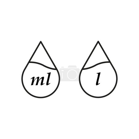 Illustration for Liter icon, drop liquid, fluid volume l and ml, capacity water. Vector illustration. stock image. EPS 10. - Royalty Free Image