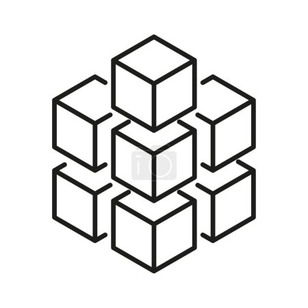 Blockchain icon, block chain technology for finance. Vector illustration. stock image. EPS 10.