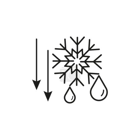 icono automático de descongelación, descongelación de logotipo, línea delgada símbolo web. Ilustración vectorial. imagen de stock. EPS 10.