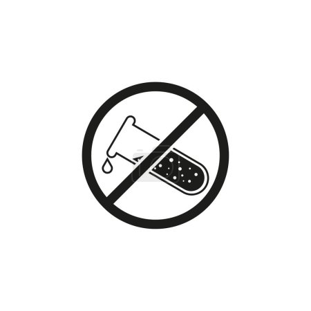 Ilustración de Icono de tubo químico de señal prohibida. Icono símbolo prohibido de productos químicos. Ilustración vectorial. imagen de stock. EPS 10. - Imagen libre de derechos