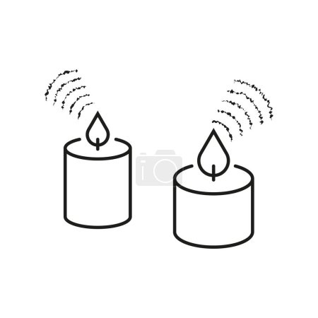 Illustration for Small candle icon set. Vector illustration. EPS 10. stock image. - Royalty Free Image