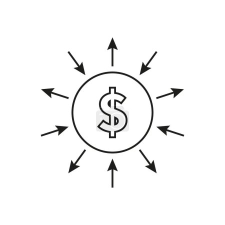 Illustration for Cash flow icon. Money currency flow, inflow, outflow icon. Business economy activity icon. Vector illustration. EPS 10. stock image. - Royalty Free Image