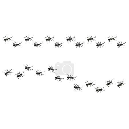Téléchargez les illustrations : Ligne de fourmis ouvrières. Illustration vectorielle. EPS 10. image stock. - en licence libre de droit