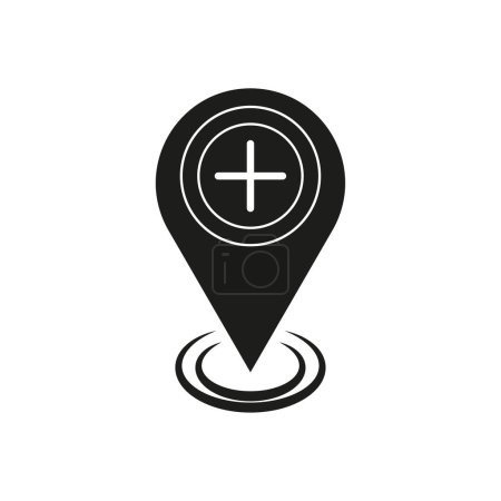 Illustration for Map pin add plus icon. Vector illustration. stock image. EPS 10. - Royalty Free Image