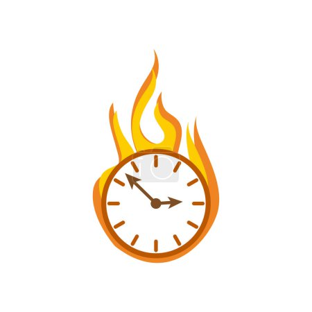 Illustration for Clock in a fire. Vector illustration. Eps 10. Stock image. - Royalty Free Image