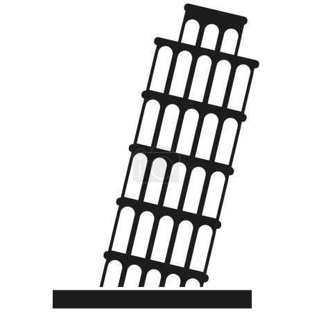 Téléchargez les illustrations : Icône de Pise Tower. Tour penchée de l'icône de Pise. Illustration vectorielle. Eps 10. Image de stock. - en licence libre de droit