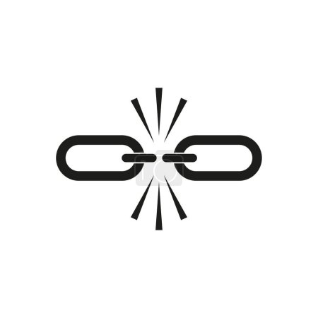 Illustration for Broken link icon. Broken chain link symbol. Vector illustration. EPS 10. Stock image. - Royalty Free Image