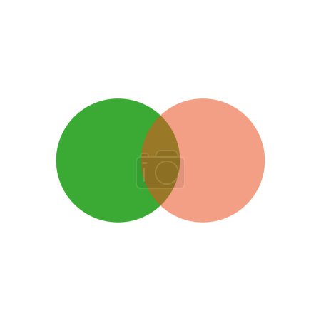 Ilustración de Intersección de círculo verde amarillo. Ilustración vectorial. - Imagen libre de derechos