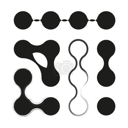 Illustration for Metaball, connected dots, circles pattern, texture element. Vector illustration. Stock image. - Royalty Free Image