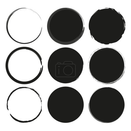 Set of grunge circles. Vector illustration. EPS 10. Stock image.