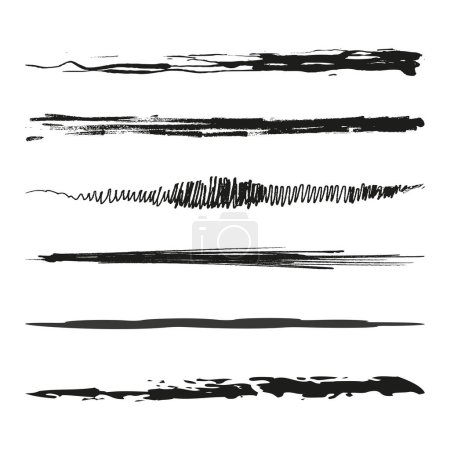 Illustration for Grungy, textured grunge brush strokes. Hand drawn paint, brushstroke lines. Vector illustration. EPS 10. Stock image. - Royalty Free Image