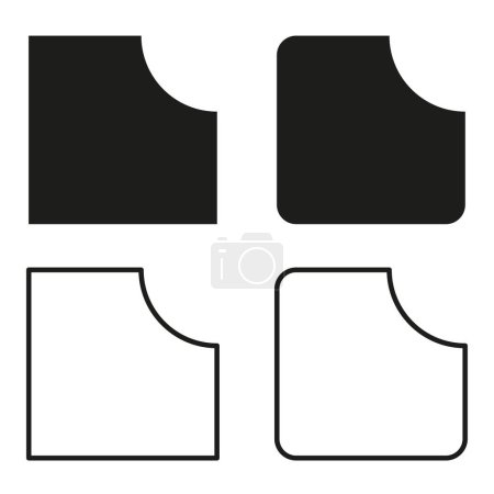 Iconos minimalistas de archivo en blanco y negro. Ilustración vectorial. EPS 10. Imagen de stock.