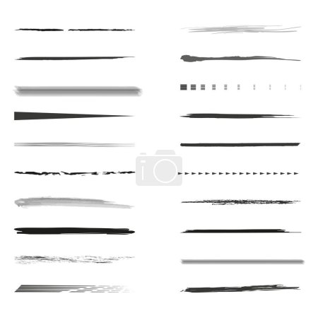 Set of artistic pen brushes. Vector illustration. EPS 10. Stock image.