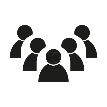 Teamwork of businessman symbol. Groupe people icon. Vector illustration. EPS 10. Stock image.